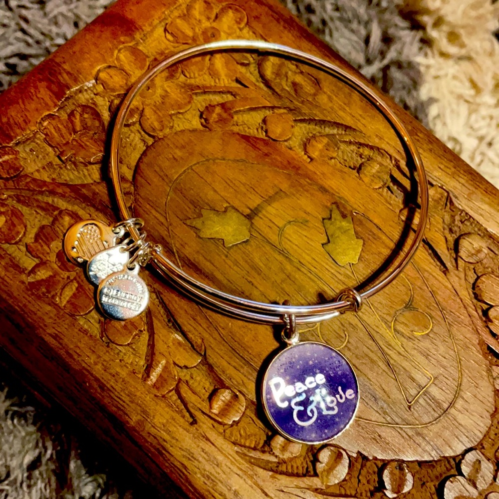 Alex & Ani Peace & Love charm bracelet